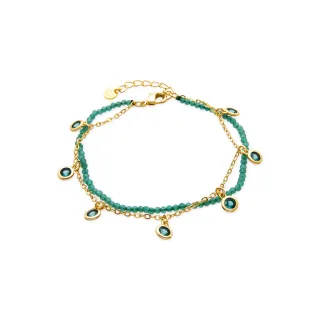 Luxenter Armband mit smaragdgrünem Zirkonia, 18 Karat Gelbgold-Finish – Zaru