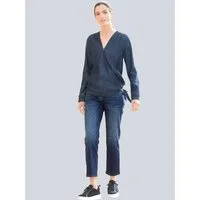 Alba Moda Langarmbluse Bluse in Wickeloptik