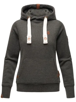 Navahoo Damen Hoodie Damlaa – Warmer Kapuzenpullover mit Hohem Kragen