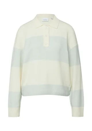 comma - Strickpullover creme|türkis - Gr. - 46