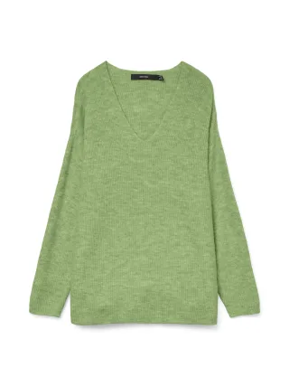 VERO MODA - VMCREWLEFILE LS V-NECK BLOUSE NOOS - Gr. - S