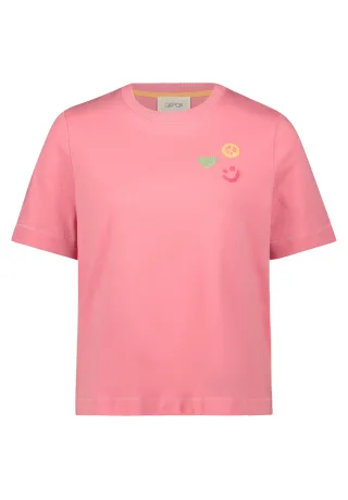 CARTOON - Rundhals-Shirt patch pink/orange - Gr. - 38