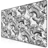 Titanwolf Gaming Mauspad XXXL Speed Mousepad 1200 x 600 x 3 mm, große Schreibtischauflage, rutschfest, abwaschbar, Geschwindigkeit & Präzision, Koi Tattoo 2