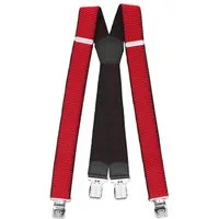 Fabio Farini Hosenträger 4cm Breites X-Design verstellbar mit extra starken Clipverschluss, Rot