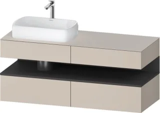 Duravit Qatego Konsolenwaschtischunterbau wandhängend Taupe Matt 1400x550x600 mm - QA4765049910010 QA4765049910010