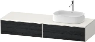 Duravit Zencha Konsolenwaschtischunterbau wandhängend Eiche Schwarz & Weiß Matt & Supermatt 1600x550 ZE4814R16840000