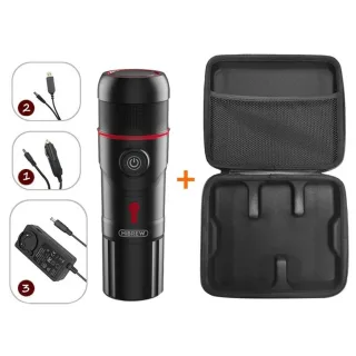 [EU Direct] HiBREW H4 Portable Car Coffee Machine with Adapter & Storage Bag 15 Bar Pressure DC 12V Espresso Coffee Make