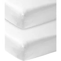 Meyco Baby Spannbettlaken White, Jersey, Gummizug: Rundum, (2 Stück), 40x80/90cm - 2-Pack