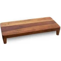 Spetebo Tablett Akazien Tischpodest lebensmittelecht - 45 x 21 cm, Akazien Holz, (Stück, 1-tlg., Tablett), Holz Serviertablett braun mit 4 Füßen