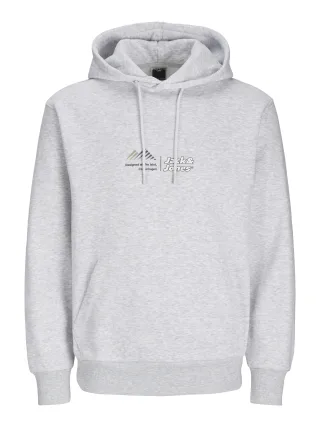 JACK&JONES - JCOLIMA LOGO SWEAT HOOD BFLN light grey melange - Gr. - M