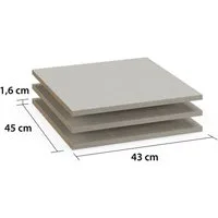 rauch Einlegeboden Zubehör für Rauch-Schränke Garderobe Kleiderschrank Schrank (inklusive Befestigungselemente), 3er-Set Breite 43 cm, Tiefe 45 cm MADE IN GERMANY