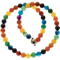 Bella Carina Perlenkette Regenbogen Kette, Magnetverschluss