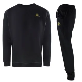 Aquascutum - Trainingsanzug-Set für Herren, Rundhalsausschnitt (Schwarz)