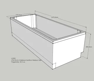 Neuesbad Wannenträger für Kaldewei Saniform Medium Nr.245/246 170x70 (2g) SW11149