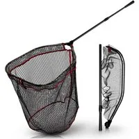 Paradox Fishing Angelkescher gummierter Raubfischkescher 1,7m, 120-170cm Länge, Kescherkopf: 60*50*55cm, gummiertes Netz