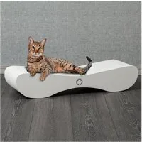 Canadian Cat Company Kratzbrett Satellite 2.0, (White Edition, ca. 76 x 24 x 15 cm), Kratzbrett, Katzen Pappe inkl. Katzenminze