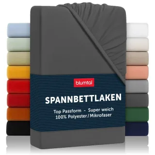 Blumtal Spannbettlaken, Anthrazit, Textil, 120x200 cm, Oeko-Tex® Standard 100, Schlaftextilien, Bettwäsche, Bettlaken