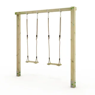 Holzschaukel Aero Star für kleine Gärten - Stabiles Spielgerät aus kesseldruckimprägniertem Massivholz inkl. PROLock Winkelanker - Wickey