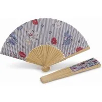 LK Trend & Style Handfächer Dekorativer Handfächer, Blumenmuster mit Streifen, (Spar-Set, 1-tlg., 21 cm, Bambus - Fächer in 4 Farben), absolut salonfähig sich eine kühle Brise zu gönnen