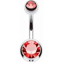 Taffstyle Bauchnabelpiercing mit Kristall Titan G23 Schmuck Banane Stecker Damen Bauchpiercing (Gebogenes Banabel aus Titan G23 Piercing mit Kristallsteinen in vielen Farben), Banane Stecker Silber Piercing Schmuck Stecker