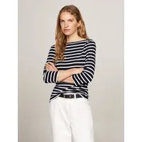 Tommy Hilfiger 3/4-Arm-Shirt NEW CODY BOAT-NECK Baumwolle, U-Boot-Ausschnitt, Slim Fit