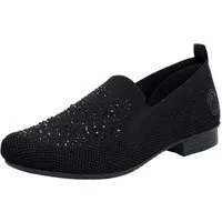 Rieker Slipper Loafer, Business Schuh mit Strass-Steinchen verziert