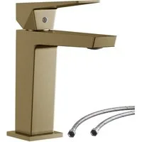 radelldar Waschtischarmatur Wasserhahn Bad & Bleifreie Edelstahl-Armatur – Rostfrei & Anti-Spritz (1-St) Einhebelmischer für Aufsatzwaschbecken, 170mm hoch