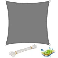 Woltu Sonnensegel, atmungsaktiv Sonnenschutz HDPE Windschutz grau, 2x2m