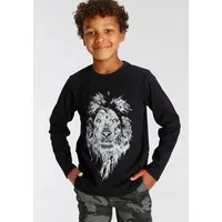 KIDSWORLD Langarmshirt WHITE LION Langarm, Basic-Passform, mit modischem Druck, Rundhalsausschnitt