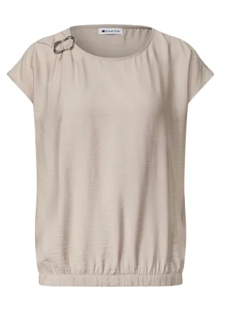 Street One - Blusenshirt mit Rundhals und Schnallendetail clay sand - Gr. - 40