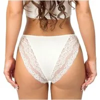 Donna Slip 216 (2-St) Damen 2er Pack Slips Unterhosen Panty florale Spitze Viskose