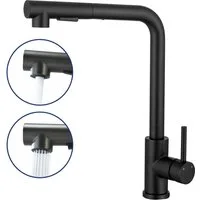 AICA Küchenarmatur Wasserhahn Küche mit Einhand, ausziehbarer Brause für 2 Strahlarten Spültischarmatur mit Einhand & 360° Schwenkfunktion als Hochdruckhahn