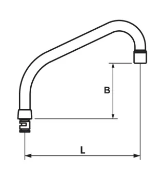 KWC Rohrauslauf GASTRO A300, chromeline 108497