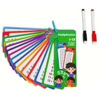Montegoni Schulheft Mathe Lernkarten Multiplikation Schreibbar Abwischbar mit Stift Kinder, Abwischbar wiederverwendbar schreibbar Einmaleins Training mit Marker