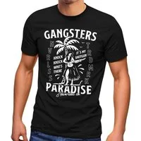 Neverless Print-Shirt Herren T-Shirt Gangsters Paradise Printshirt T-Shirt Rapper Rap Fashion Streetstyle Neverless® mit Print