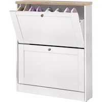 OTTO home Schuhschrank Heide Breite 70 cm, mit 2 Klappen und Facettenfront, Höhe ca. 90 cm
