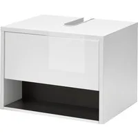 Home affaire Waschbeckenunterschrank Studio Line, Badschrank in Hochglanz Weiß, Waschtisch in zwei Farben verfügbar, ausreichend Stauraum