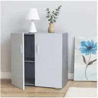 HTI-Living Sideboard Sideboard 2 Fächer Thekla Beton-Weiß (Stück, 1 St., 1 Sideboard), Kommode Midischrank