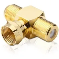 adaptare Sat-T-Stück 1-mal F-Stecker / 2-mal F-Buchse vergoldet SAT-Kabel