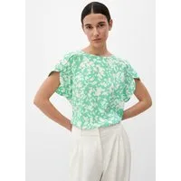 s.Oliver Kurzarmbluse Bluse Gemusterte Bluse im Loose Fit