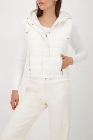 monari - Steppweste mit Kapuze cashmere - Gr. - 38