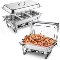 JEOBEST Speisenwärmer Edelstahl Warmhaltebehälter Essen, Speisenwärmer, 3pcs Edelstahl Warmhaltebehälter,für Catering, Buffet und Party