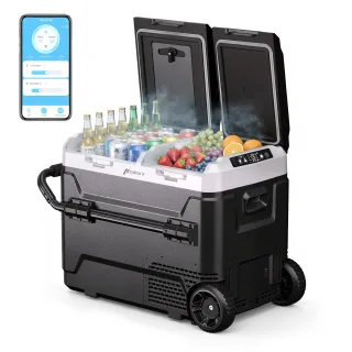 Hcalory P40M+ / P50M+ / P60M+ 40/50/60L Car Refrigerator Independent Dual Zone Temperature Control APP Bluetooth Control