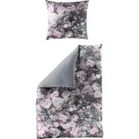 BIERBAUM Bettwäsche Bunte Blumen in Gr. 135x200 oder 155x220 cm, Mako-Satin, 2 teilig, Bettwäsche aus Baumwolle, geblümte Bettwäsche mit Wendeoptik