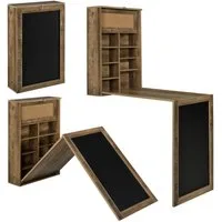 en.casa Wandregaltisch, »Kläppen« Klappbarer Tisch mit Regal, Pinnwand & Tafel Holzfarben