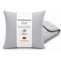 Bestlivings Kunstfaserbettdecke Kissendecke 2 in 1, Füllung: 100% Polyester, Kissen und Decke in einem, Decke 135x200 cm, Kissen 50x50 cm