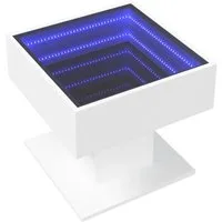 vidaXL Couchtisch LED-Couchtisch Weiß 50x50x45 cm Holzwerkstoff (1-St)