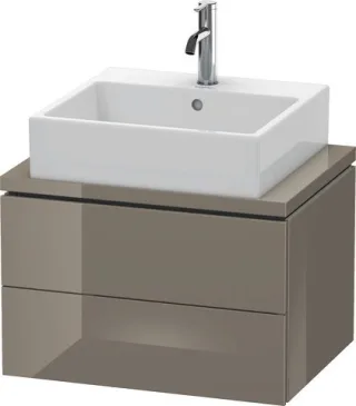 Duravit L-Cube Konsolenwaschtischunterbau wandhängend Flanell Grau Hochglanz 620x477x400 mm - LC5805 LC580508989