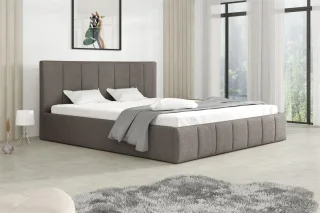 Polsterbett Doppelbett DETROIT 140x200cm Stoff Freya Grau