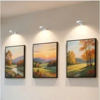 LOHAS-LED Wandleuchte 3er-Set LED Scheibenlampen batteriebetrieben mit Fernbedienung, LED fest integriert, Warmweiß, Tageslicht, Kaltweiß, 3000K/4500K/6000K dimmbar für Bilder & Schränke